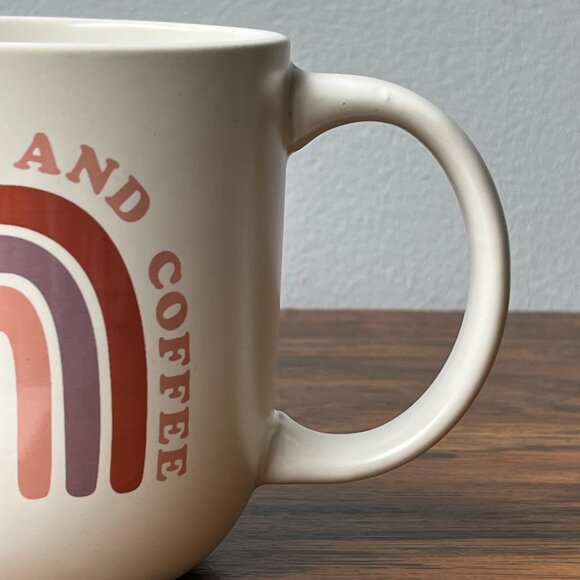 2 Stoneware Coffee Mugs Pease Love and Coffee Life at Home - Picture 6 of 9